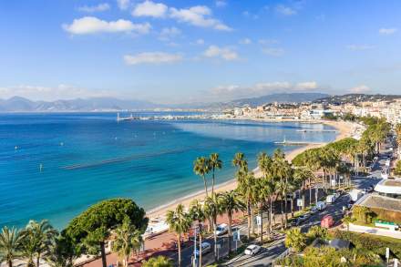 View on the beach of Cannes, Hotel Villa Garbo in Cannes, Close Croisette, Alpes Maritimes